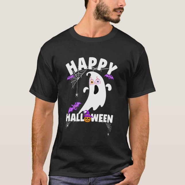 Camiseta Happy Halloween Pumpkin Carnival Halloween Fan Gho (Frente)