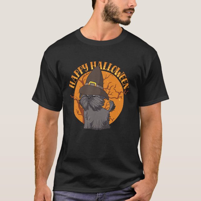 Camiseta Happy Halloween Shih Tzu Witch Dog  Animal Hallowe (Frente)