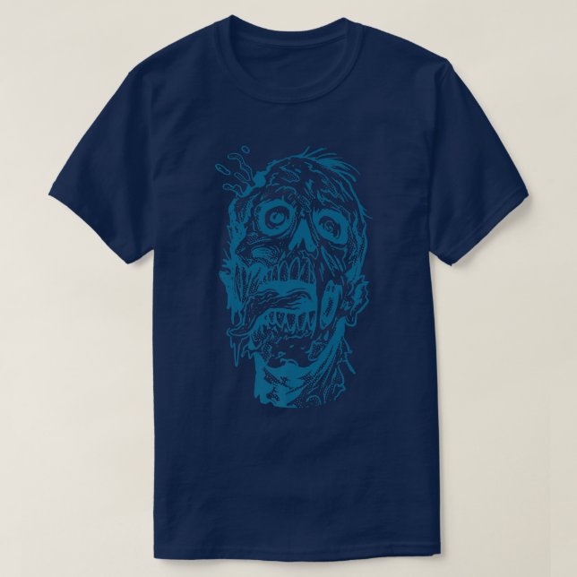 Camiseta Happy Halloween Zombie Head 4402 (Frente do Design)