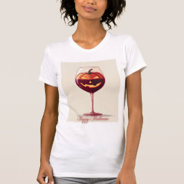 Camiseta Happy Hallowine – Pumpkin Wine Glass Illustration