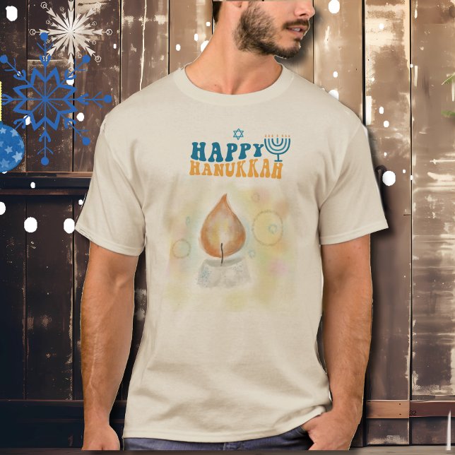 Camiseta Happy Hanukah Candle Light T-Shirt (Happy Hanukah Candle Light T-Shirt)