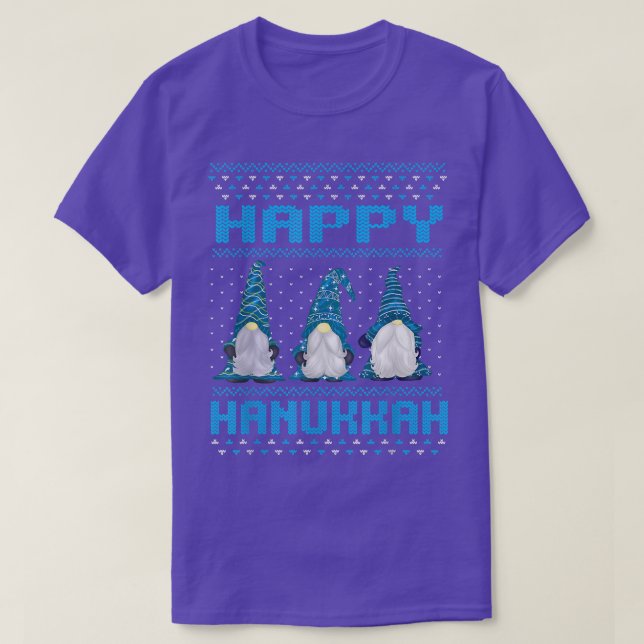 Camiseta Happy-Hanukkah 2021 Gnome-Menorah Dreidel 'Ugly Ch (Frente do Design)