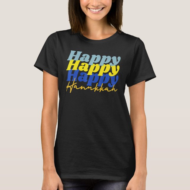 Camiseta Happy Hanukkah 2022 Chanukah Dreidel Menorah (Frente)