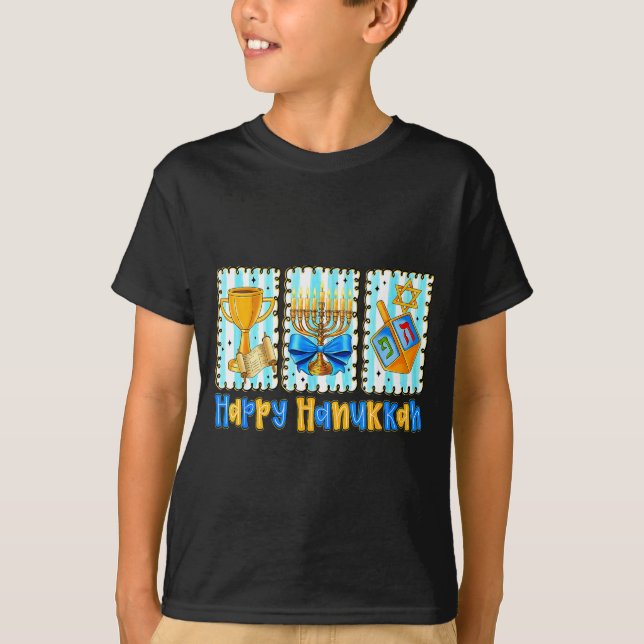 Camiseta Happy Hanukkah Coquette Menorah Dreidel Chanukah G (Frente)