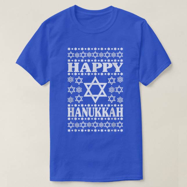 Camiseta Happy Hanukkah Men Women Kids, Stars Of David Jewi (Frente do Design)