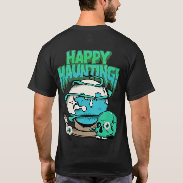 Camiseta "Happy Haunting" Halloween T-Shirt – Fun & Spooky  (Verso)