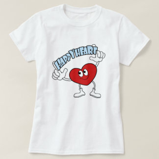 Camiseta Happy Heart T-shirt – Cute Cartoon Love Design