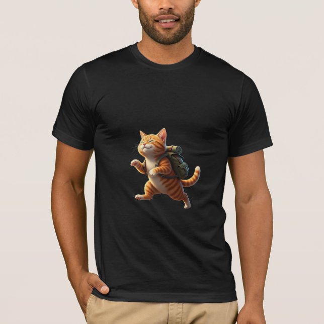 Camiseta Happy Hiking Adventure Kitten (Frente)