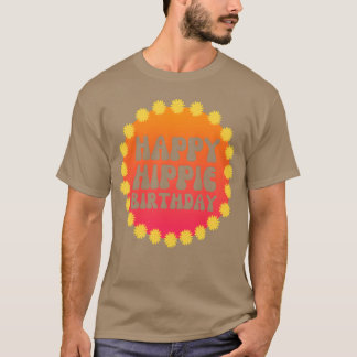 Camiseta Happy Hippie Birthday 60s 70s Hippie Peace Love gi