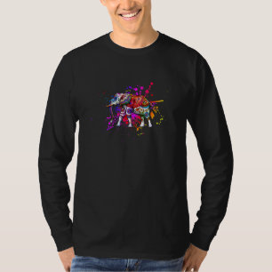 Camiseta Happy Holi Colors India Hindu Primavera Elephant H