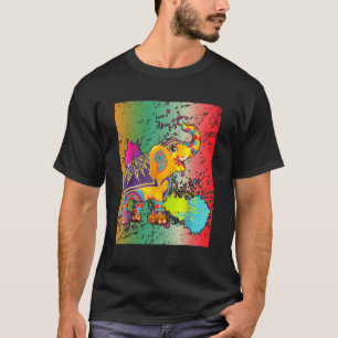 Camiseta Happy Holi Colors India Hindu Primavera Elephant H
