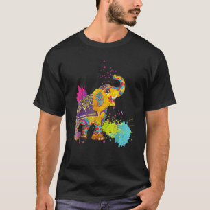 Camiseta Happy Holi Colors India Hindu Primavera Elephant H