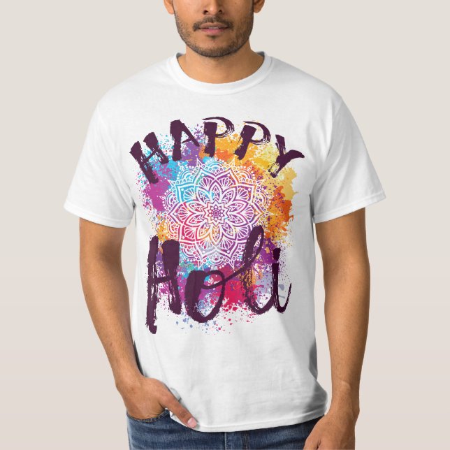 Camiseta Happy Holi Colors India Hindu Spring  (Frente)