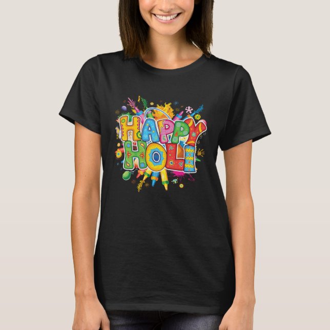 Camiseta happy holi t shirt family India Hindu Men Women (Frente)