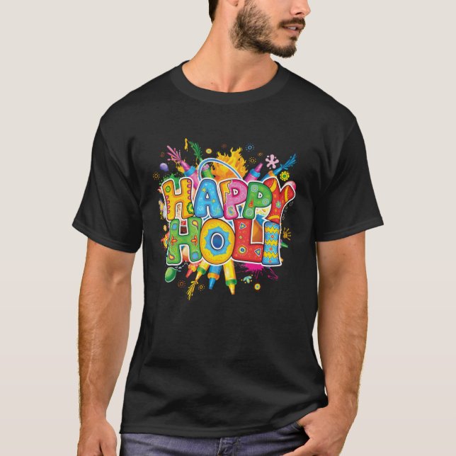 Camiseta happy holi t shirt family India Hindu Men Women (Frente)