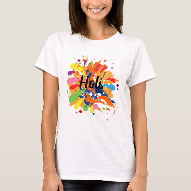 Camiseta Happy Holi T-shirt Festival das Cores (Frente)
