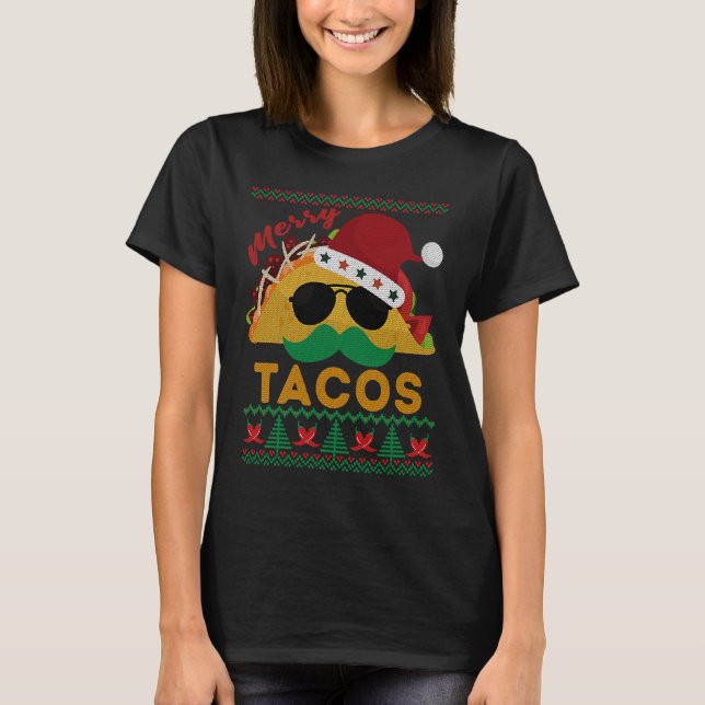 Camiseta Happy Holiday Party Merry Taco Ugly Christmas Mexi (Frente)
