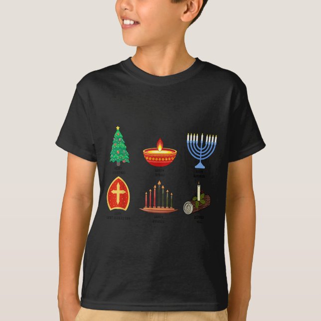 Camiseta Happy Holidays Around The World Multicultural Cele (Frente)