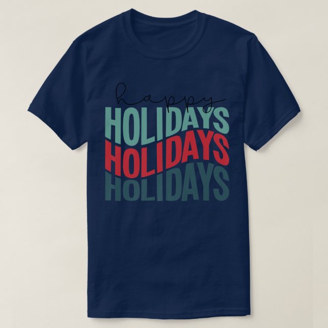 Camiseta Happy Holidays Retro  (Frente do Design)