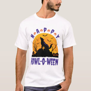 Camiseta Happy Howl O Ween Halloween Howling Wolf Dog