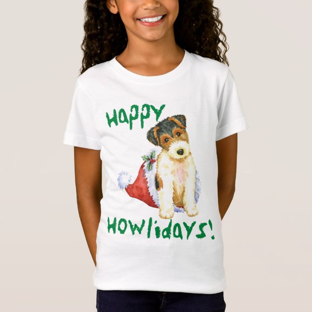 Camiseta Happy Howliday Wire Fox Terrier (Frente)