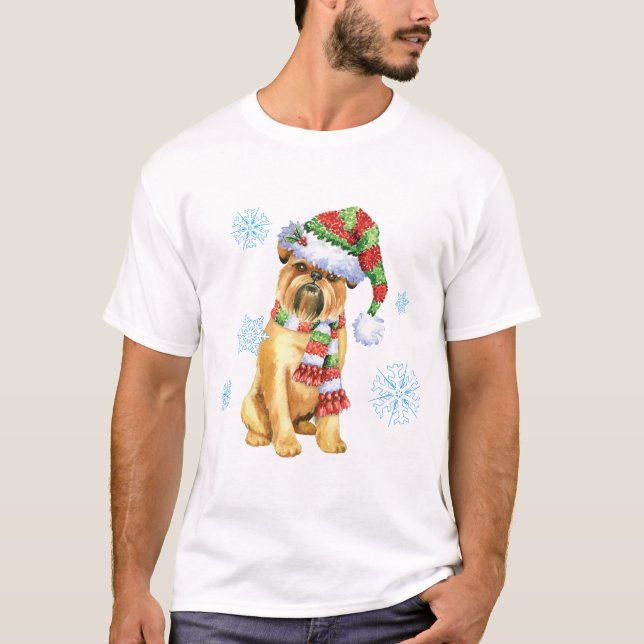Camiseta Happy Howlidays Bruxelas Griffon T-Shirt (Frente)