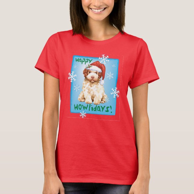 Camiseta Happy Howlidays Lagotto Romagnolo T-Shirt (Frente)
