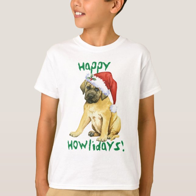 Camiseta Happy Howlidays Mastiff T-Shirt (Frente)