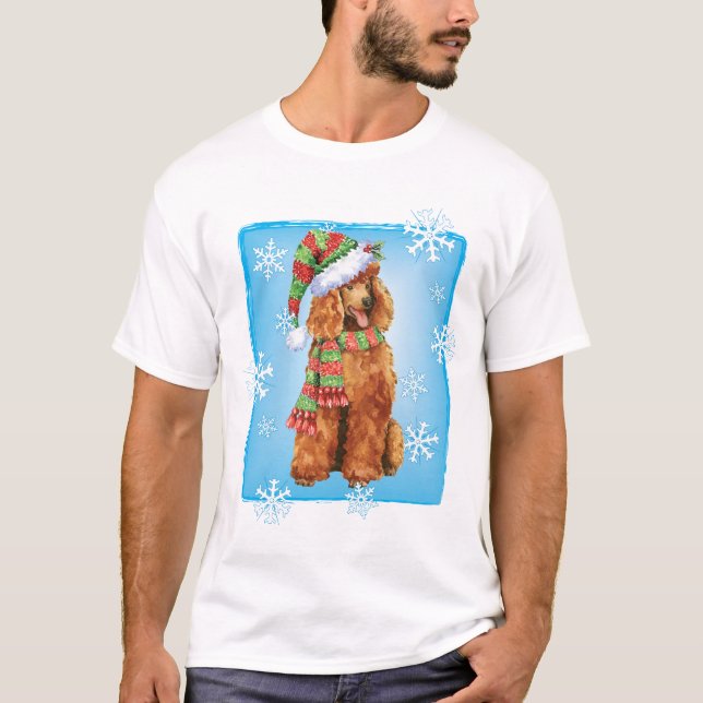 Camiseta Happy Howlidays Poodle (Frente)