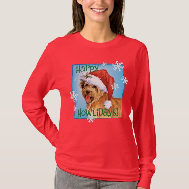 Camiseta Happy Howlidays Pyrenean Shepherd (Frente)