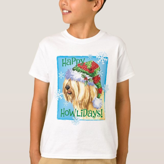 Camiseta Happy Howlidays Tibetan Terrier T-Shirt (Frente)
