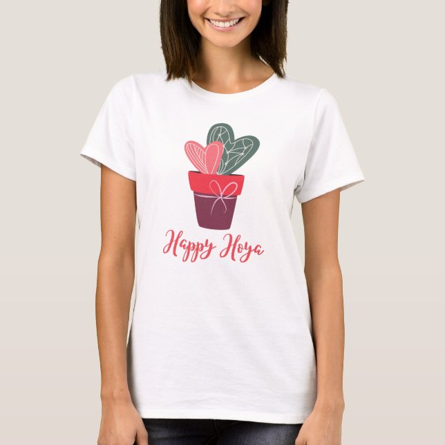 Camiseta Happy Hoya Love Hearts Romantic Dia de os namorado (Frente)