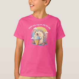 Camiseta Happy Ice-cream Day To Me Cute Hedgehog T-shirt