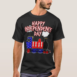 Camiseta Happy Independence Day Train American Flag USA 4th