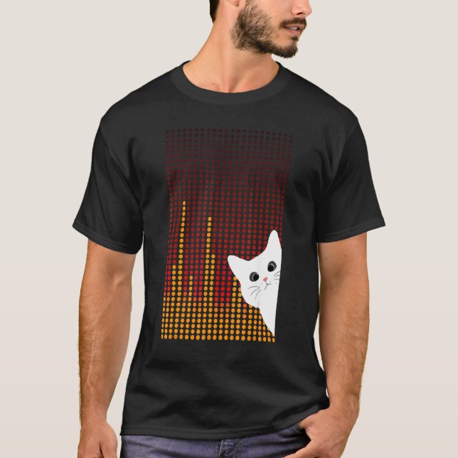 Camiseta happy International Day Dot with sweety white cat (Frente)