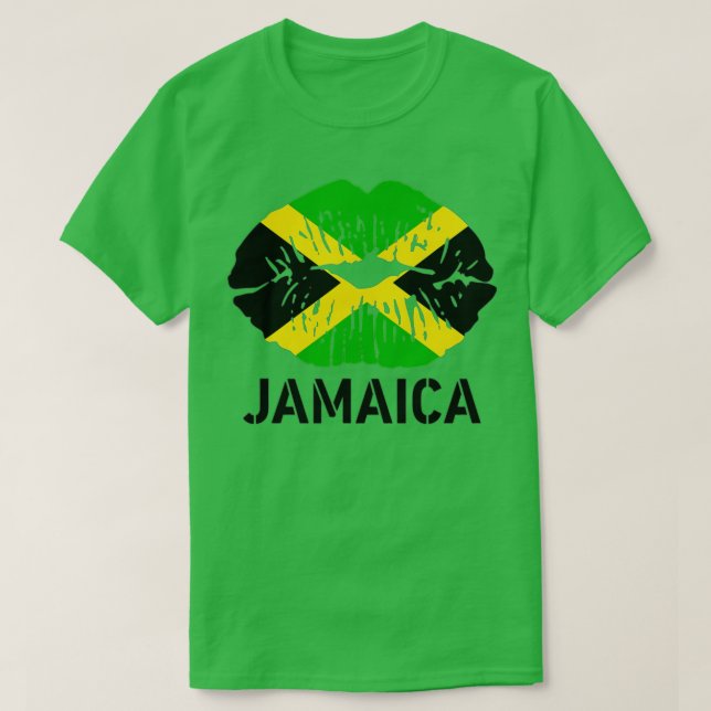 Camiseta Happy Jamaica 60º Dia de Independência Lábios jama (Frente do Design)