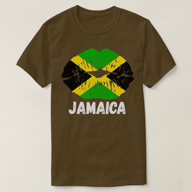 Camiseta Happy Jamaica 60º Dia de Independência Lábios jama (Frente do Design)