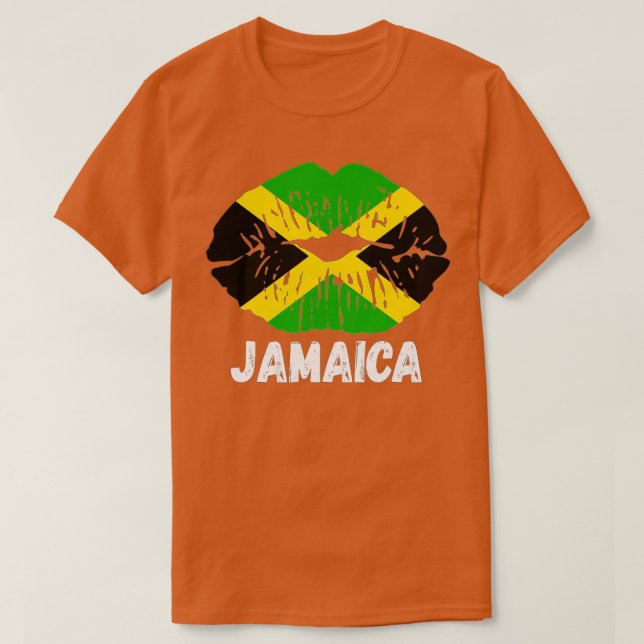 Camiseta Happy Jamaica 60º Dia de Independência Lábios jama (Frente do Design)