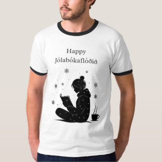 Camiseta Happy Jolabokaflod - Presente de Inundação do Livr