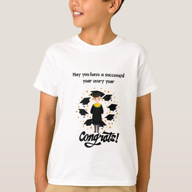 Camiseta Happy Kids Graduation Silhouette with Bright Vibes (Frente)