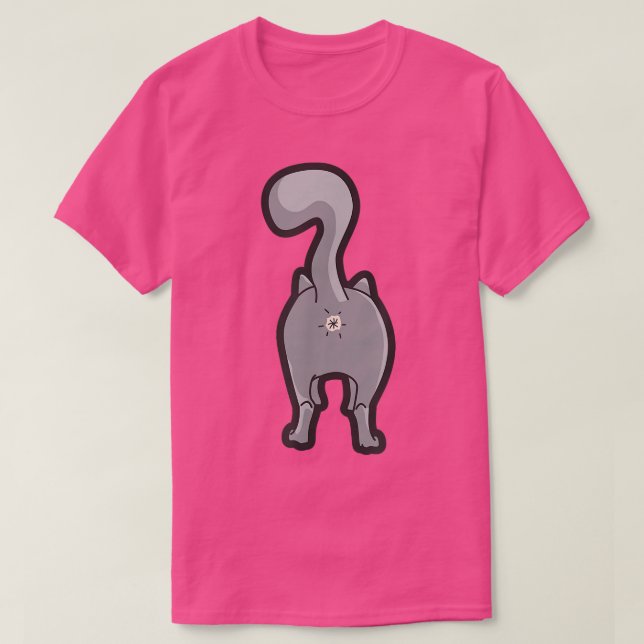 Camiseta Happy Kitty Cat Butt  (Frente do Design)