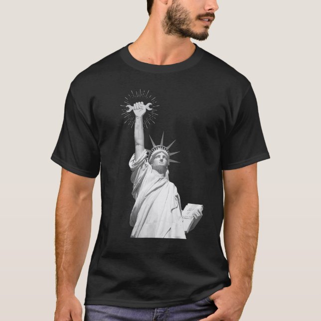 Camiseta Happy Labor Day Shirt Statue of Liberty Labor Day  (Frente)