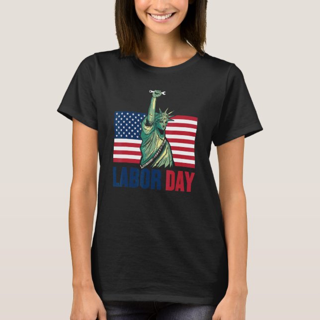 Camiseta Happy Labor day statue of liberty for menwomen US  (Frente)