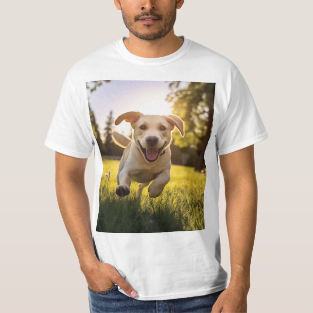 Camiseta Happy Labrador Puppy em execução (Frente)