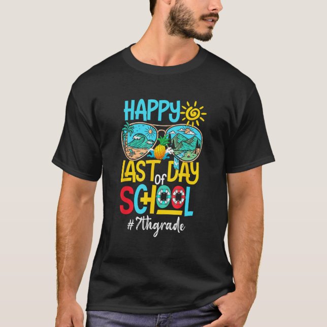 Camiseta Happy Last Day Of School 7th Grade  Summer Teacher (Frente)