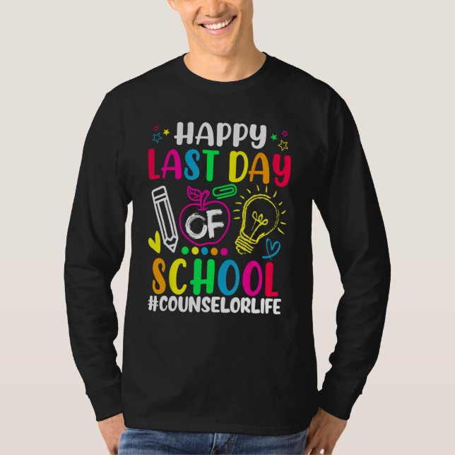 Camiseta Happy Last Day Of School Counselor Life Teacher  S (Frente)