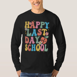 Camiseta Happy Last Day Of School Groovy Boho Teacher & Stu