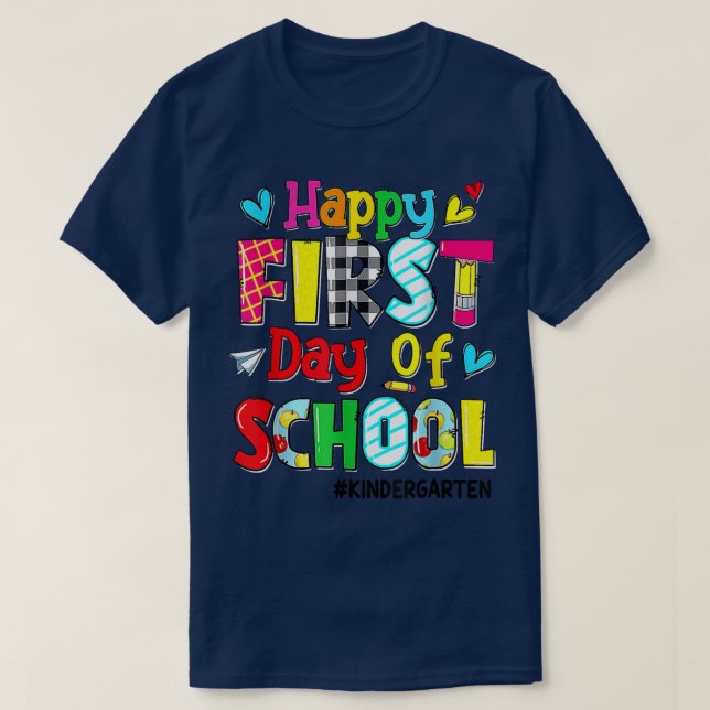 Camiseta Happy Last Day Of School Kindergarten Back To Scho (Frente do Design)