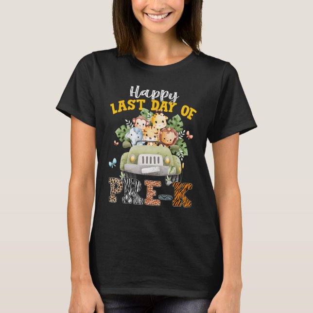 Camiseta Happy Last Day of School Pre k Safari Animals Summ (Frente)