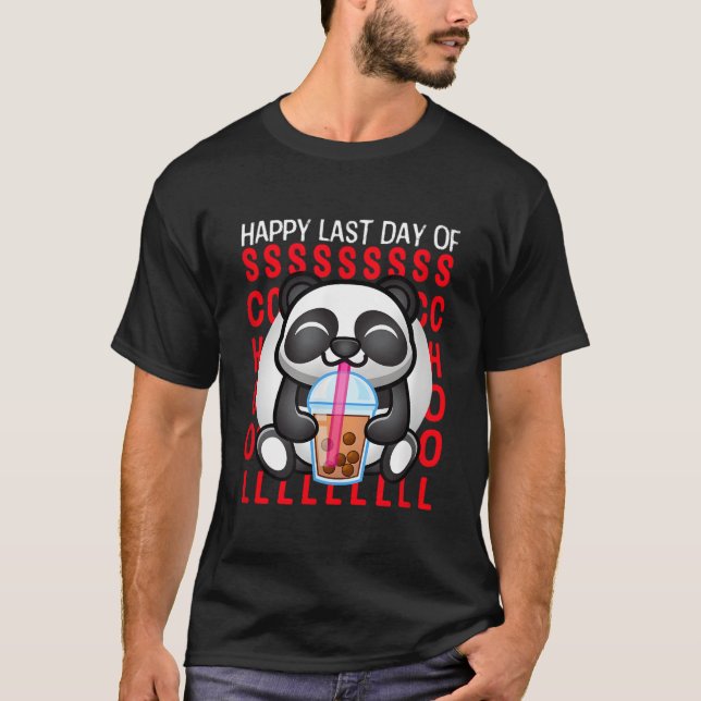 Camiseta Happy Last Day Of School Students And Teacher Pand (Frente)